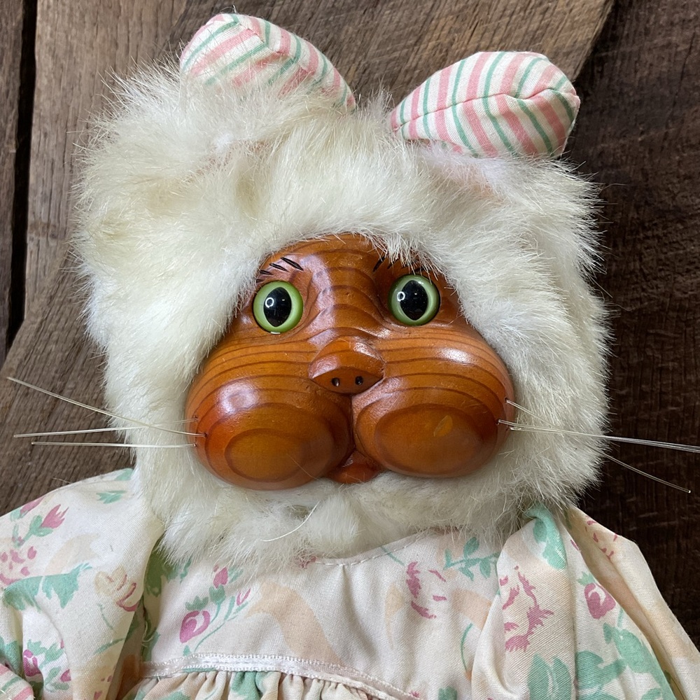 Robert Raikes Applause Plush Charmaine The Cat Wood Face And Paws Limited Edit - Picture 3 of 6